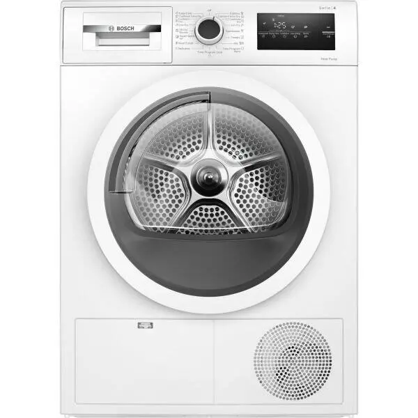 Uscator de rufe Bosch WTH85205BY cu condensare si  pompa de caldura seria 4, 7 kg Alb